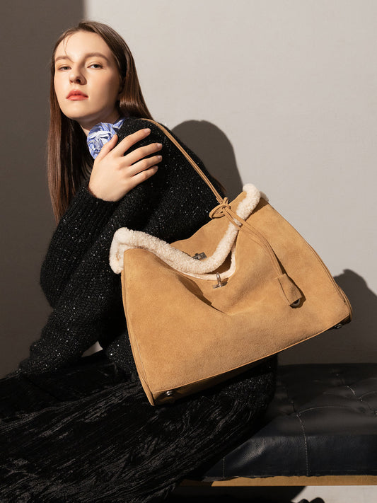 Manhattan Large Felt Leather Tote Bag-1