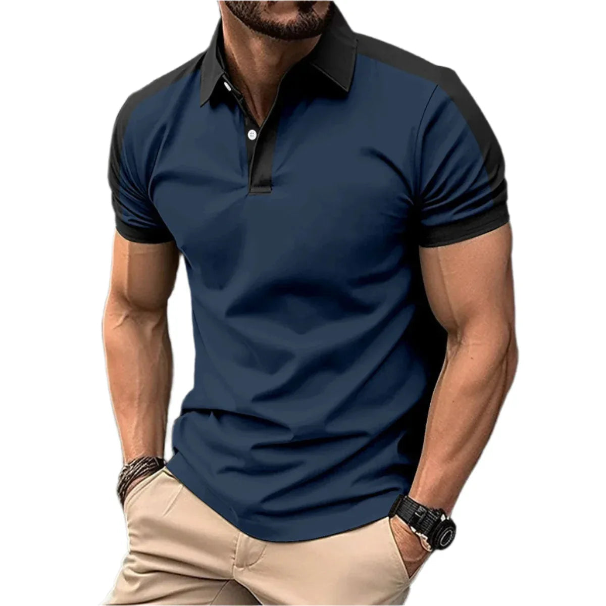 Men's Short Sleeve Business Shirts Casual Polo Shirts