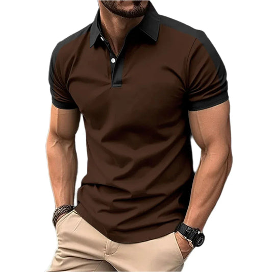 Men's Short Sleeve Business Shirts Casual Polo Shirts