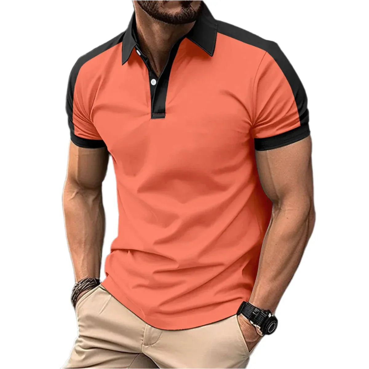 Men's Short Sleeve Business Shirts Casual Polo Shirts