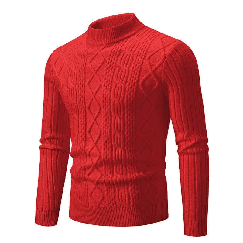 Men's Twisted Round Neck Pullover Leisure Sweaters