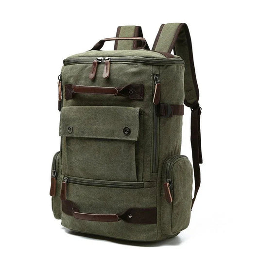 Men's Vintage Canvas Laptop Computer Travel Bag Backpack