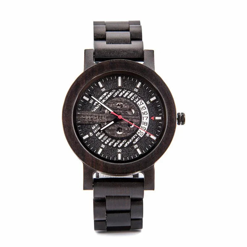 Men's Wooden Turtle Buckle Quartz Watch