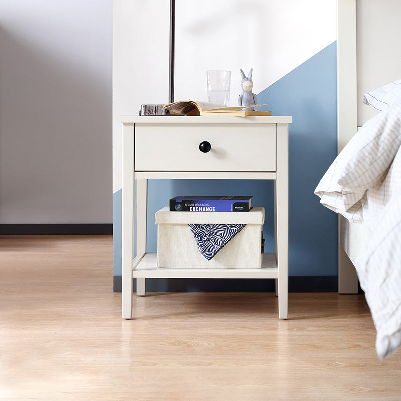 Minimalist Cream Storage Bedside Table-4