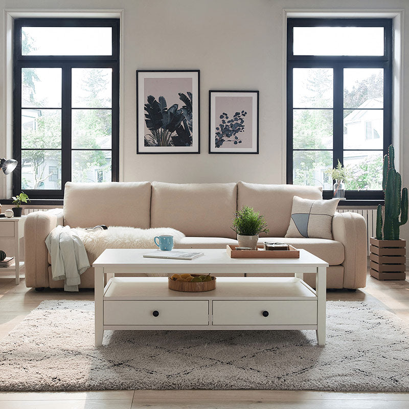 Modern Nordic Coffee Table with Drawers-0