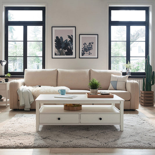 Modern Nordic Coffee Table with Drawers-0