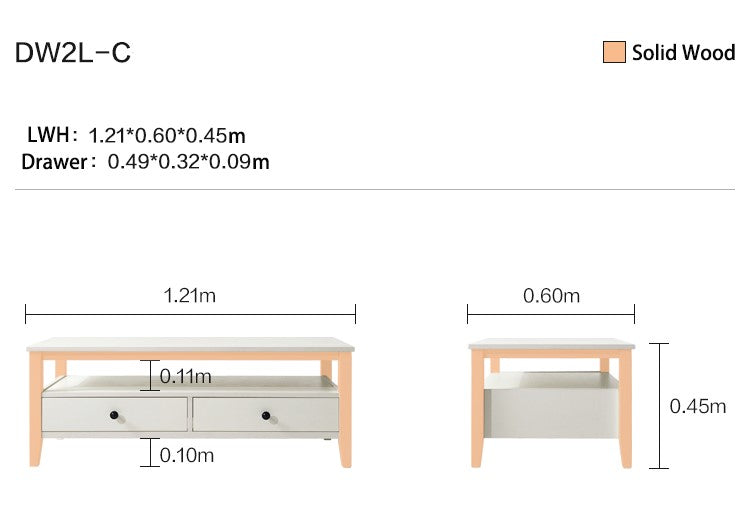 Modern Nordic Coffee Table with Drawers-1