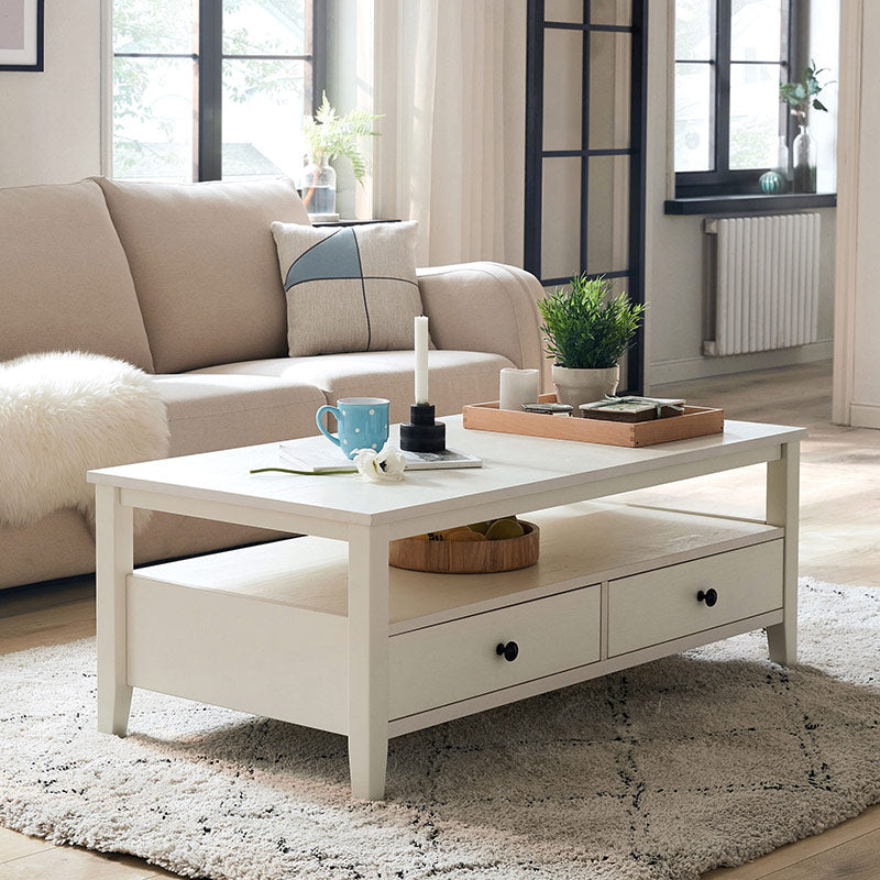 Modern Nordic Coffee Table with Drawers-2