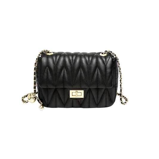 Penthouse Black Quilted Shoulder Bag-0
