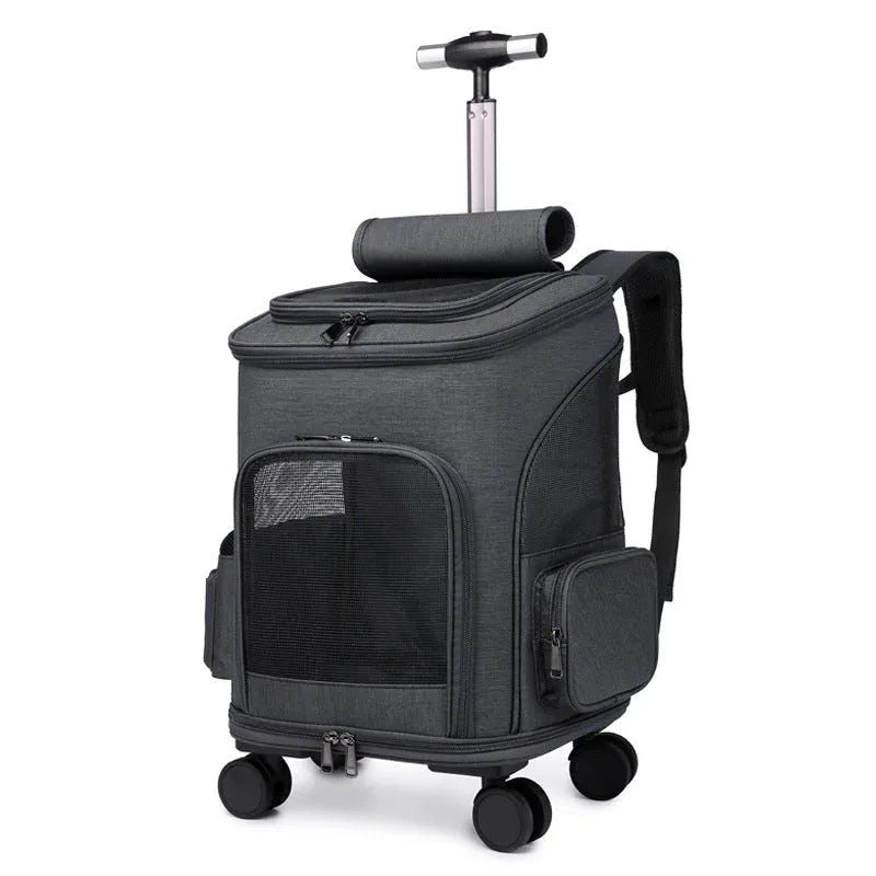 Pet Cat Dog Backpack Trolley Bag