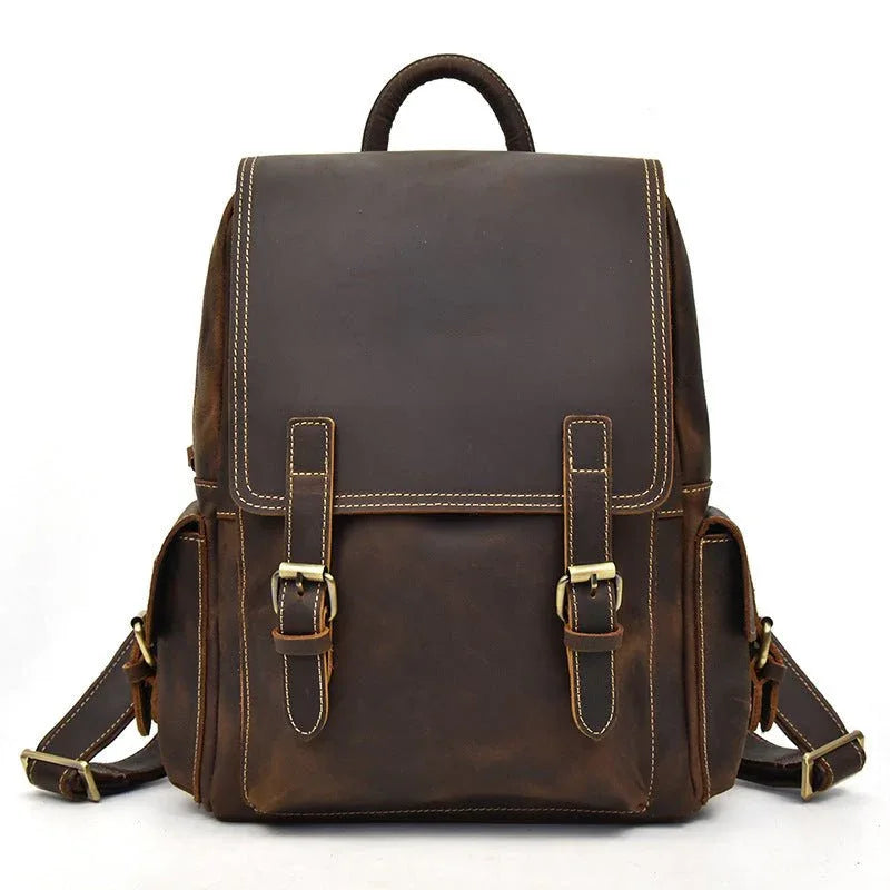 Retro Waterproof Leather Backpack For Men