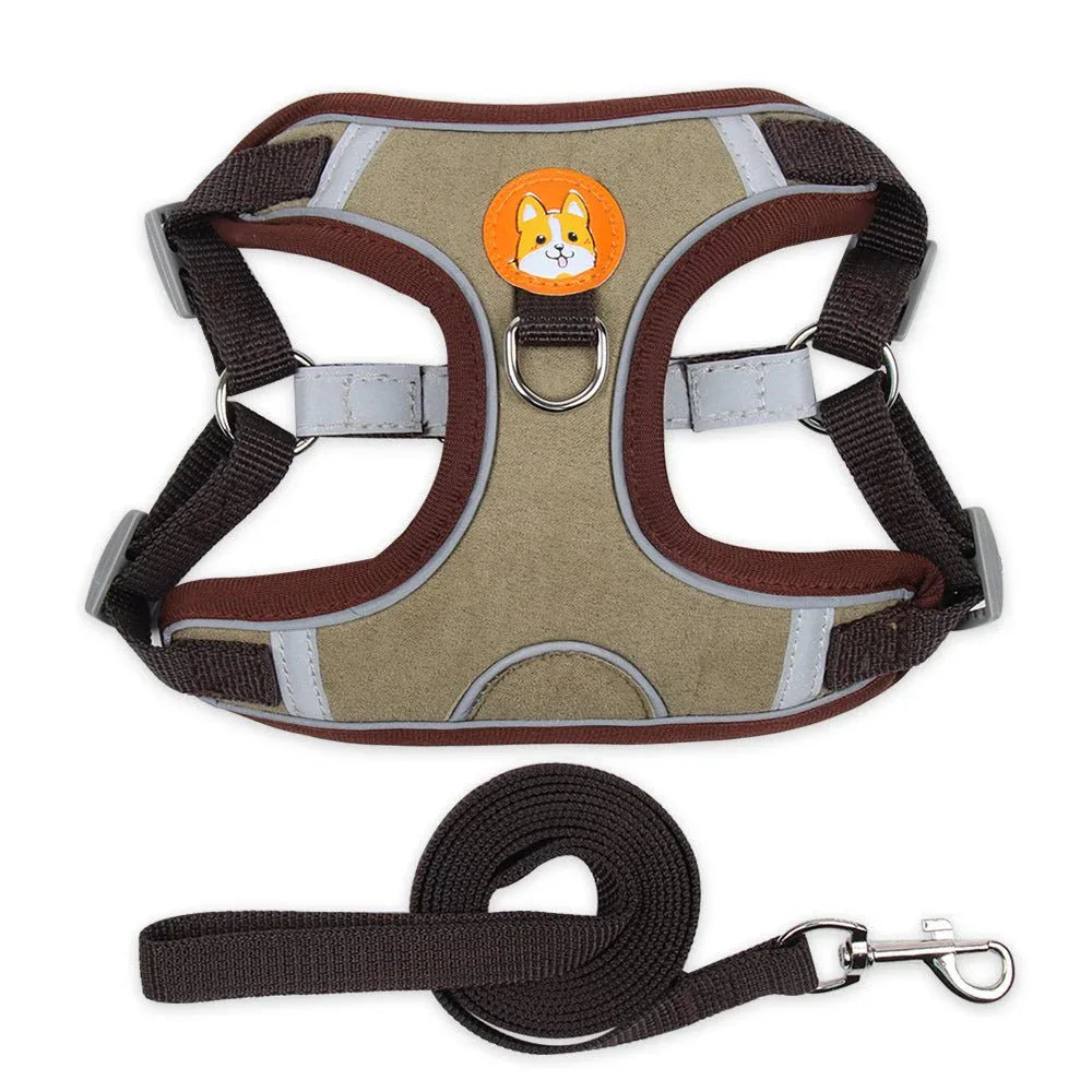 Safe Reflective Dog Pet Harness With Leash