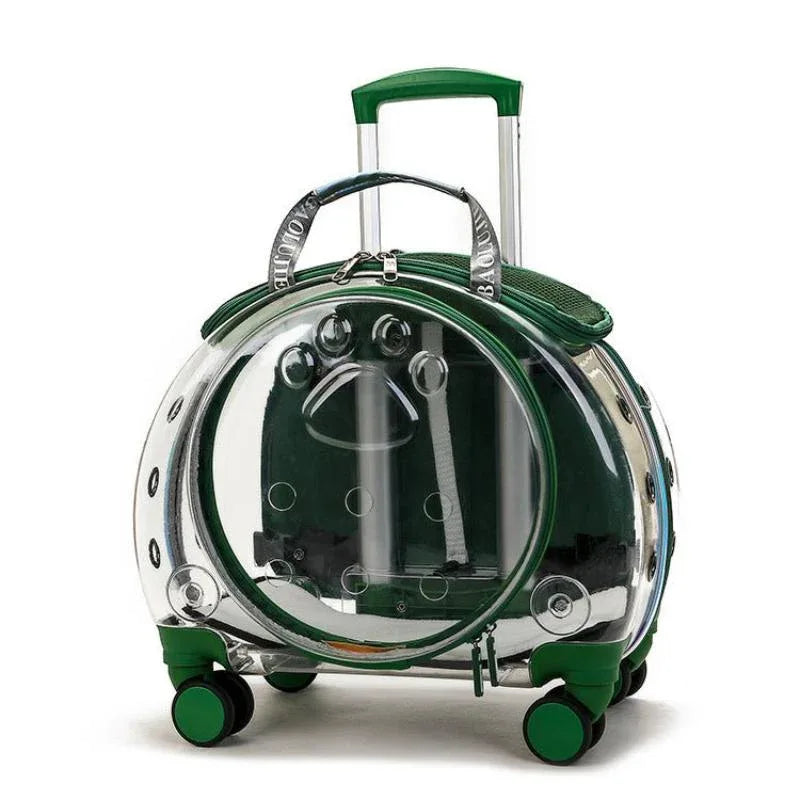 Transparent Pet Trolley Bag Backpack