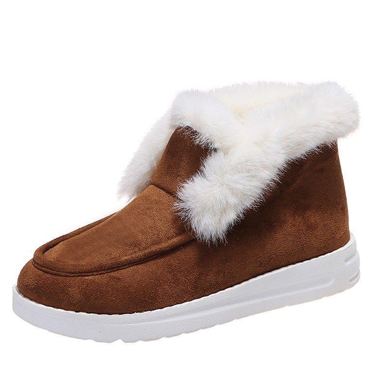 Snow Warm Winter Shoes Plush Fur Ankle Boots For Women