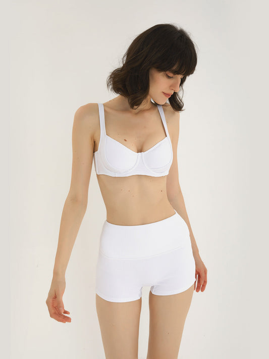 Structured Underwired Bra Top and Boyleg Swimsuit-0
