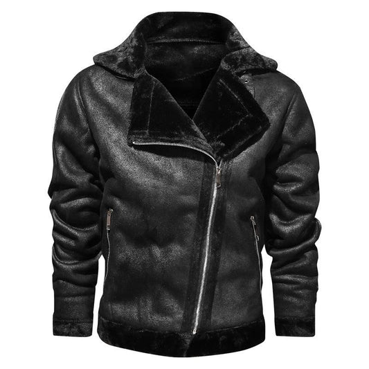 Thick Warm Men's Winter Leather Jacket