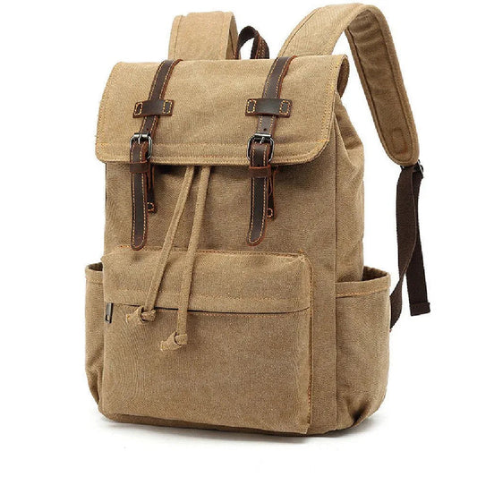 Unisex Backpack Vintage Outdoor Travel Canvas Leather Bag