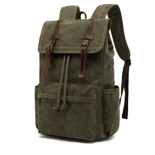 Unisex Backpack Vintage Outdoor Travel Canvas Leather Bag